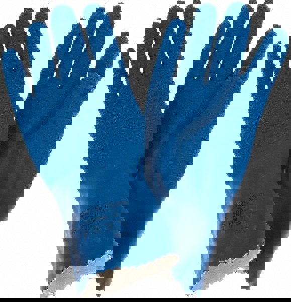 Chemical Resistant Gloves: 53.00 mil Thick, Size 11, Latex, Rubber, Supported, General Purpose Chemical-Resistant, No